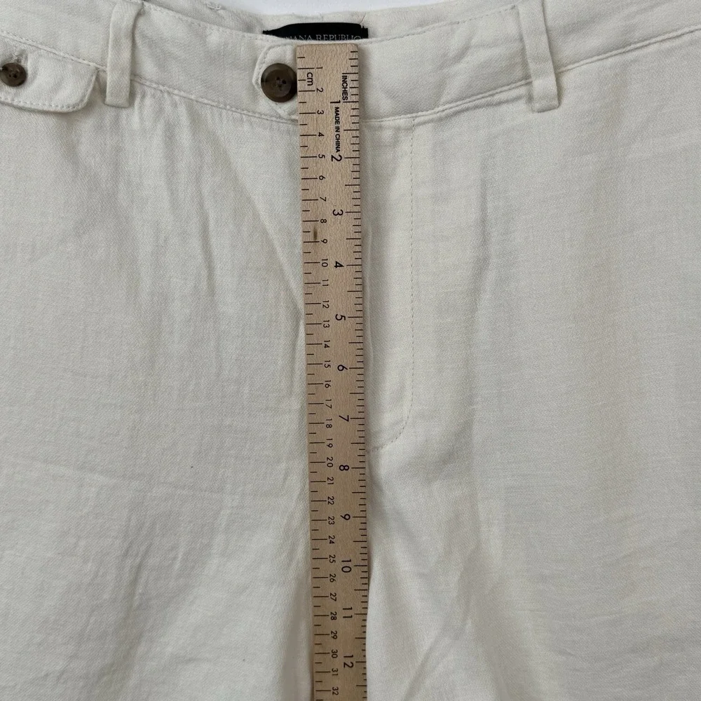Banana Republic Shorts Mens 36 White Linen Blend Camp Resort Travel Vacation NEW